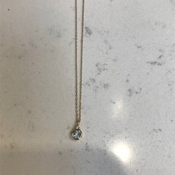 Gorjana 14K Aquamarine and Diamond Birthstone Necklace - Picture 3 of 7